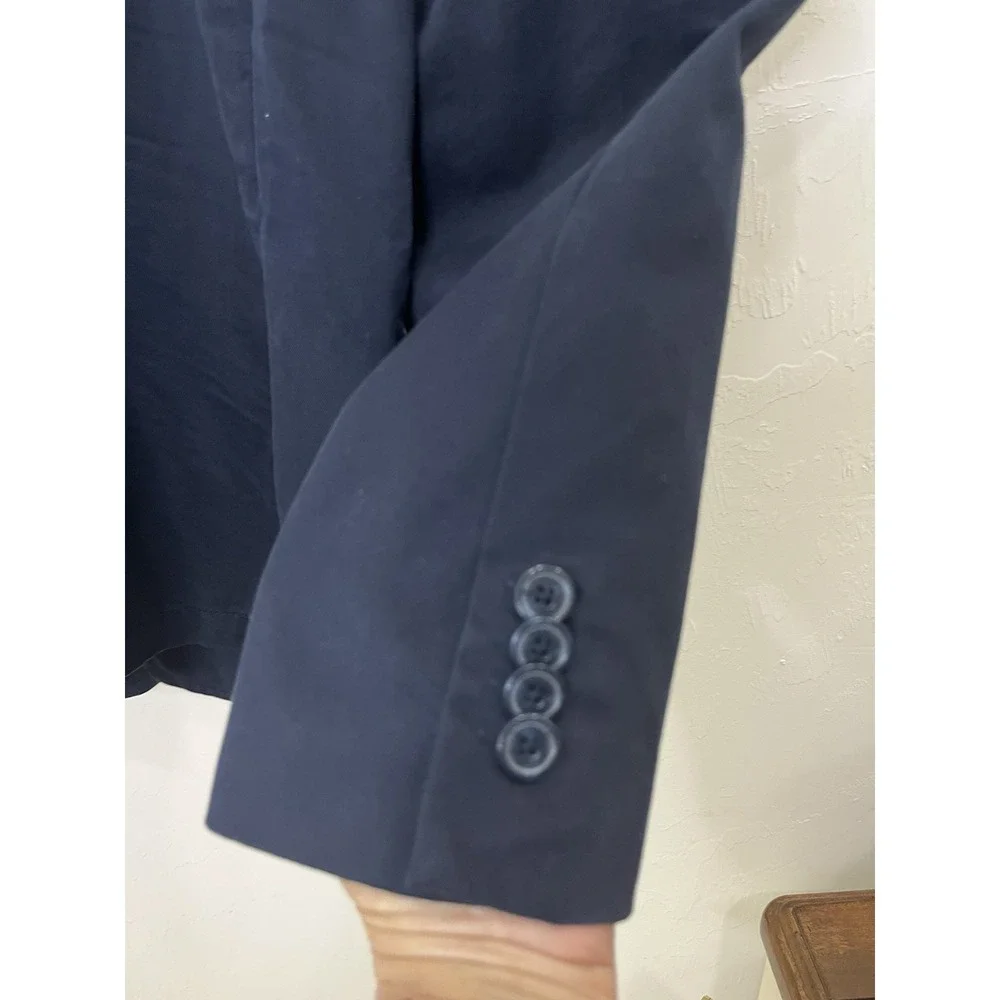 Tommy Hilfiger Men's Two Button Sport Coat Blazer Jacket Wool Navy Blue Size 42L